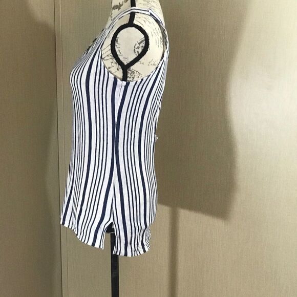 Chaser small sleeveless tank top striped blue/ - Picture 7 of 14